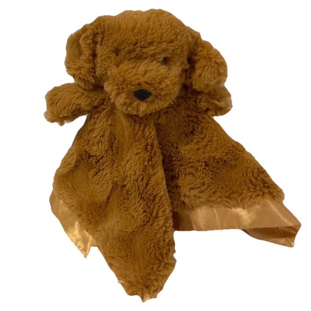Cloud Island Brown Baby Puppy Lovey Plush Dog Security Blanket W/ Satin Trim New